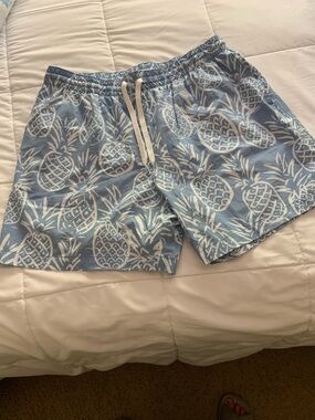 Chubbies blue and white swim trunks. Men XL